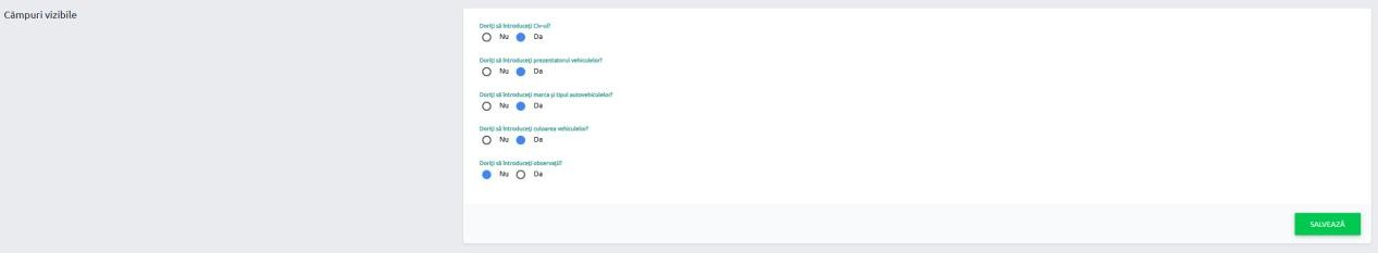 Câmpuri vizibile din Schimbare detalii de profil