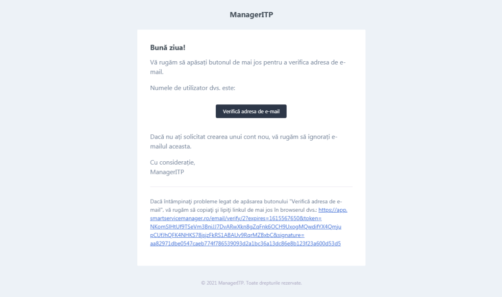 E-mail de confirmare primit